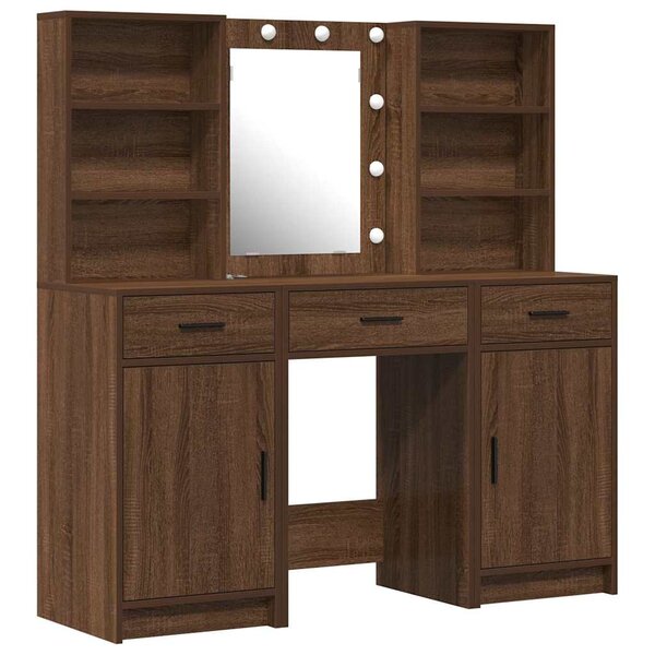 vidaXL Ensemble de Coiffeuse 3 Pièces Bois ancien 50 x 41 x 135 cm