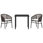 vidaXL Ensemble de salle à manger pour jardin 3 Pièces Marron Poly rotin