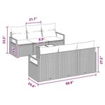 vidaXL Ensemble de canapé de jardin avec coussin 7 Pièces Beige Rouge
