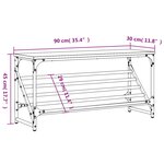 vidaXL Étagère à chaussures chêne fumé 90x30x45 cm bois d'ingénierie