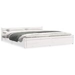 vidaXL Cadre de lit sans matelas blanc bois massif 200x200 cm