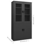 vidaXL Armoire de bureau Anthracite 90x40x180 cm Acier