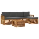 vidaXL Ensemble de canapés d'extérieur 6 pc Naturel et Anthracite