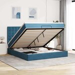 VidaXL Cadre de lit ottoman avec matelas bleu foncé 160x200 cm velours