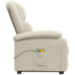 vidaXL Fauteuil de massage Crème Velours