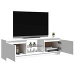 vidaXL Meuble TV avec lumières LED blanc brillant 120x30x36 cm