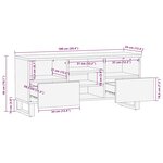 vidaXL Meuble TV marron 100x34x46 cm bois massif manguier
