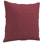 vidaXL Ensemble de canapés 3 Pièces avec coussins rouge bordeaux tissu