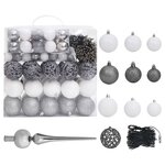 vidaXL Arbre de Noël artificiel pré-éclairé et boules bleu 240 cm PVC