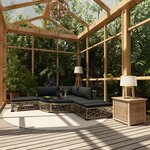 vidaXL Salon de jardin 6 Pièces avec coussins résine tressée gris