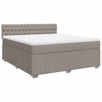 vidaXL Sommier à lattes de lit avec matelas Taupe 180x200 cm Tissu