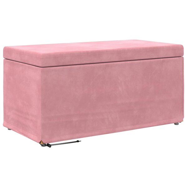 vidaXL Tabouret Rose 81 x 41 x 40 cm Velours et Bois Composite