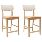 vidaXL Chaises de salle à manger 2 Pièces Naturel 48 x 49 x 95 cm