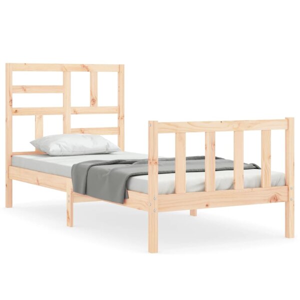 vidaXL Cadre de lit avec tête de lit petit simple bois massif