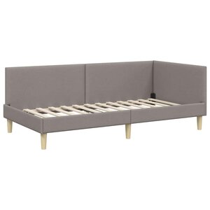 vidaXL Cadre de lit d'angle Taupe 80 cm x 200 cm tissu