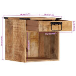 vidaXL Table de chevet 40x30x37 cm bois de manguier massif