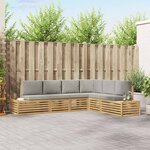 vidaXL Ensemble de canapés d'extérieur 6 Pièce Blanc et gris clair