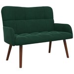 vidaXL Sofa 2 places Vert foncé 115 x 61 x 87 cm Velours