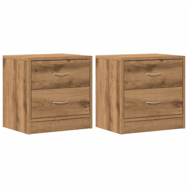 vidaXL Tables de chevet 2 Pièces chêne artisanal bois d'ingénierie