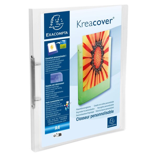Classeur 2 Anneaux 15mm Polypropylène Chromaline 5/10e Krea Cover - A4 - Incolore - Exacompta