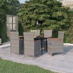 vidaXL Ensemble de salle à manger de jardin avec coussins 7 Pièces Gris