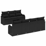 vidaXL Ensemble de canapé de jardin 8 Pièces Noir 55 x 55 x 37 cm