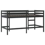 vidaXL Lit mezzanine d'enfants sans matelas avec échelle noir 90x200cm