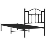 vidaXL Cadre de lit métal sans matelas avec tête de lit noir 90x190 cm