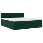VidaXL Cadre de lit ottoman avec matelas vert foncé 160x200 cm velours