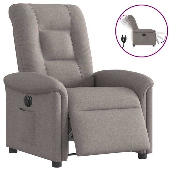 vidaXL Fauteuil inclinable électrique Taupe Tissu
