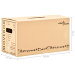 vidaXL Boîtes de déménagement Carton XXL 200 Pièces 60x33x34 cm