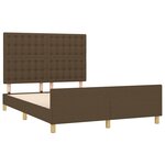 vidaXL Cadre de lit avec tête de lit marron foncé 140x200 cm Tissu