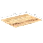 vidaXL Dessus de table Bois de manguier solide 25-27 mm 80x60 cm