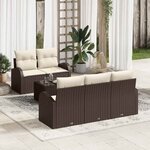 vidaXL Ensemble de canapé de jardin 6 Pièces Marron 55 x 55 x 37 cm