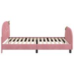 vidaXL Cadre de lit pour enfants avec tête de lit Rose 90 x 200 cm
