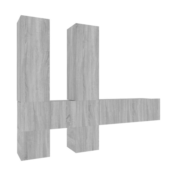 vidaXL Ensemble de meubles TV 7 Pièces Sonoma gris Bois d'ingénierie