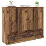 vidaXL Haut Armoire avec tiroir 3 Pièces Bois Ancien Bois d'ingénierie