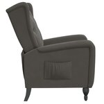 vidaXL Fauteuil inclinable Gris foncé Velours