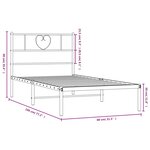 vidaXL Cadre de lit métal sans matelas avec tête de lit noir 75x190 cm