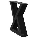vidaXL Pieds de table basse 2 pièces Noir 40 x (30-31 3) cm Acier