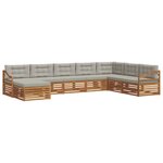 vidaXL Ensemble de canapés d'extérieur 8 Pièces Gris Naturel et Clair