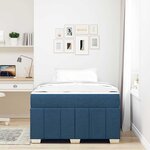 vidaXL Cadre de lit avec matelas Bleu 120 x 200 cm tissu