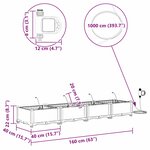 vidaXL Pots de jardin Blanc 160 x 40 x 22 cm Acier