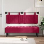 vidaXL Tête de lit suspendue Bordeaux Velours