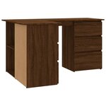 vidaXL Bureau d'angle Chêne marron 145x100x76 cm Bois d'ingénierie