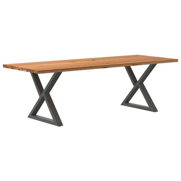 vidaXL Table à manger marron clair bois de chêne massif rectangulaire