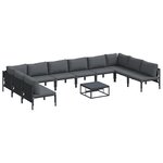 vidaXL Ensemble de canapé de jardin 11 Pièces Anthracite Acier