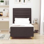 vidaXL Cadre de lit avec tête de lit Marron foncé 90 x 200 cm tissu