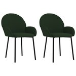 vidaXL Chaises à manger lot de 2 Vert foncé Velours