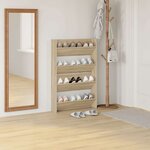 vidaXL Armoires à chaussures murales 2 Pièces Chêne Sonoma 80x18x60 cm